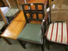 GREEN SEATED VINTAGE DINING CHAIR