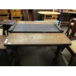 OAK EXTENDING DINING TABLE, 104CM WIDE