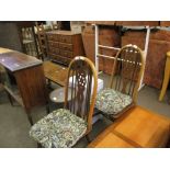 PAIR OF STICK AND WHEEL BACK DINING CHAIRS