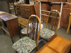 PAIR OF STICK AND WHEEL BACK DINING CHAIRS