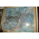 PICTURE OF A WOODEN LANDSCAPE UNDER GLASS