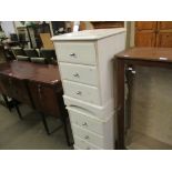 PAIR OF WHITE PAINTED BEDSIDE CABINETS, 44CM WIDE