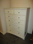 WHITE PAINTED SIX DRAWER CHEST, 82CM WIDE