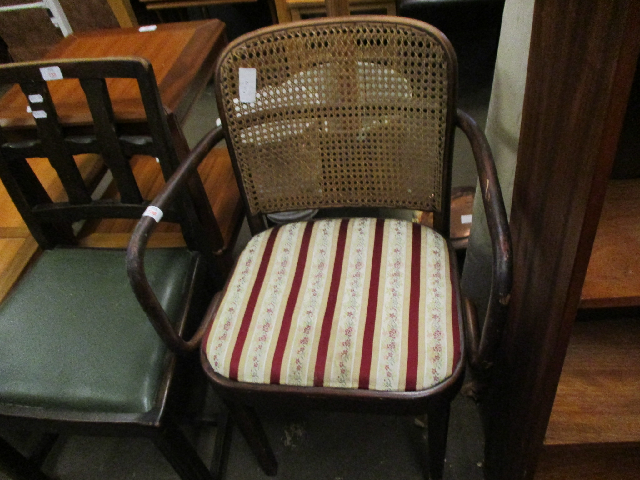 BENTWOOD CANE BACKED CARVER CHAIR