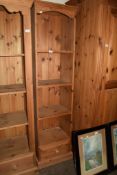 MODERN PINE NARROW BOOKCASE WITH DRAWER BELOW, 183CM HIGH