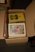 BOX CONTAINING BOOKS, INCLUDING “THE LITTLE GIRLS SEWING BOOK”