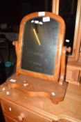 MAHOGANY SWING MIRROR, 37.5CM WIDE