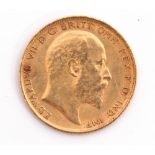 Edward VII gold half-sovereign, dated 1907