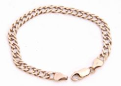 9ct gold flattened curb link bracelet, 18cm long, 4.5gms