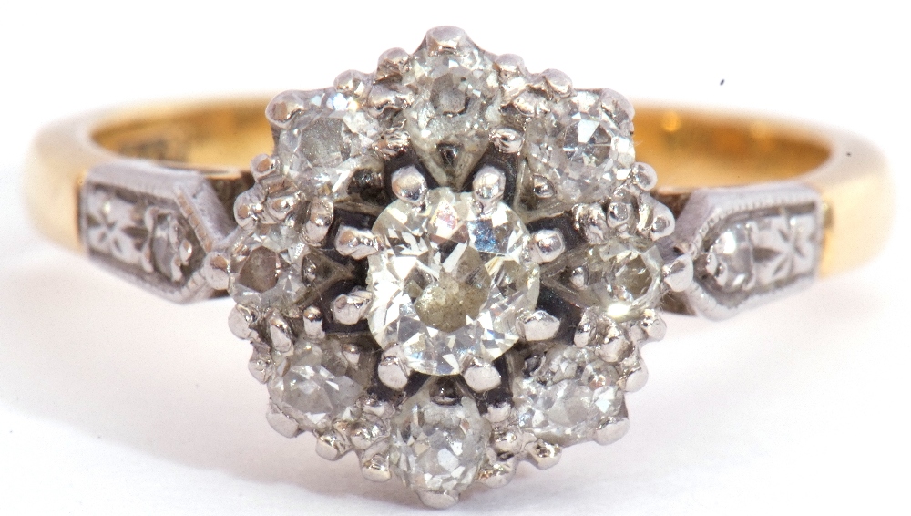 Diamond cluster ring centring an oval cut diamond of 0.20ct approx, raised within a diamond set - Image 2 of 7