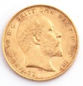 Edward VII gold sovereign, dated 1908