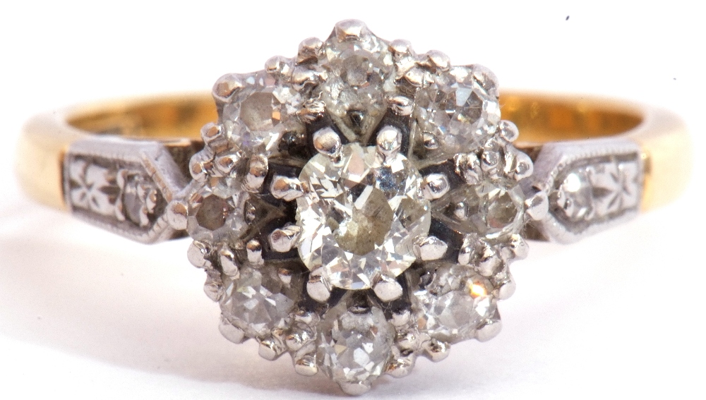 Diamond cluster ring centring an oval cut diamond of 0.20ct approx, raised within a diamond set - Image 7 of 7