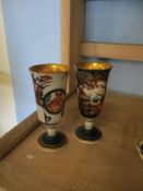 TWO IMARI STYLE SMALL VASES