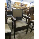 20TH CENTURY OAK COMMODE CHAIR