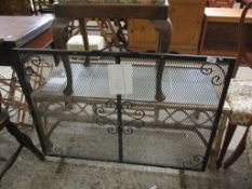 WROUGHT IRON AND MESH FIRE SCREEN, 98CM WIDE