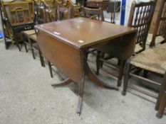 REPRODUCTION MAHOGANY DROP LEAF PEDESTAL TABLE, 82CM WIDE