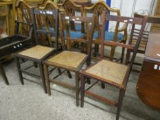 THREE CANE SEATED BEDROOM CHAIRS