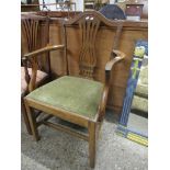 OAK CHIPPENDALE STYLE CARVER CHAIR