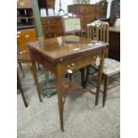 EDWARDIAN MAHOGANY INLAID ENVELOPE CARD TABLE, 56CM WIDE