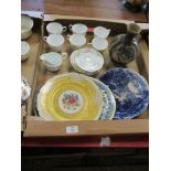 GROUP OF CERAMIC WARES INCLUDING A PART PARAGON CHINA TEA SET BY FENTON AND DECORATIVE PLATES ETC