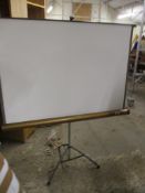 MODERN PROJECTOR SCREEN AND STAND, 130CM WIDE