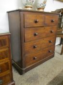 VICTORIAN MAHOGANY FIVE-DRAWER CHEST, 116CM WIDE