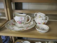 CERAMIC ITEMS INCLUDING ROYAL CROWN DERBY TEA WARES IN THE DERBY POSIES PATTERN