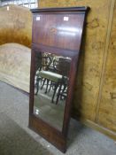 18TH CENTURY AND LATER WALNUT AND MAHOGANY WALL MIRROR, 51CM WIDE