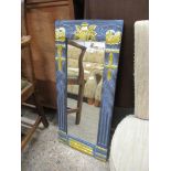 MODERN GILDED AND PAINTED RECTANGULAR WALL MIRROR