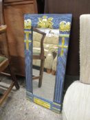 MODERN GILDED AND PAINTED RECTANGULAR WALL MIRROR