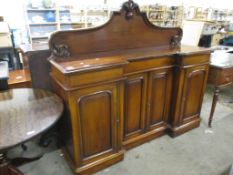 VICTORIAN MAHOGANY TWIN PEDESTAL SIDEBOARD, 170CM WIDE