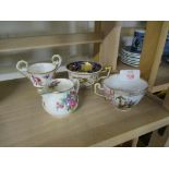 CERAMIC ITEMS INCLUDING MINIATURE WORCESTER JUG, DRESDEN STYLE CUP ETC