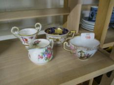 CERAMIC ITEMS INCLUDING MINIATURE WORCESTER JUG, DRESDEN STYLE CUP ETC