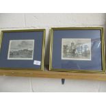 TWO PRINTS OF WESTMINSTER BRIDGE AND FULHAM CHURCH