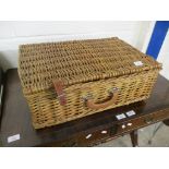 VINTAGE WICKER PICNIC HAMPER (VOID INTERIOR), 54CM WIDE