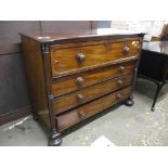 EARLY 19TH CENTURY MAHOGANY SECRETAIRE CHEST, FITTED TOP DRAWER ABOVE THREE FURTHER DRAWERS, 130CM