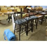 PAIR OF REPRODUCTION MODERN BAR CHAIRS AND MATCHING STOOL (3)