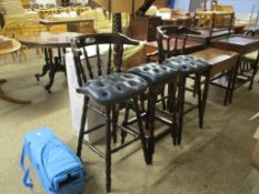 PAIR OF REPRODUCTION MODERN BAR CHAIRS AND MATCHING STOOL (3)