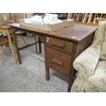 OAK SINGLE PEDESTAL DESK, 122CM LONG