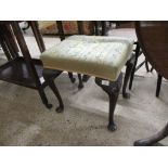 MAHOGANY UPHOLSTERED DRESSING TABLE STOOL