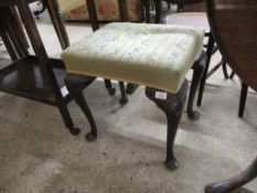 MAHOGANY UPHOLSTERED DRESSING TABLE STOOL