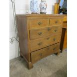 VICTORIAN OAK FIVE DRAWER CHEST, 98CM WIDE