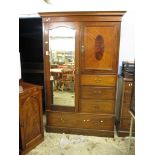 EDWARDIAN MIRROR DOOR WARDROBE, 132CM WIDE