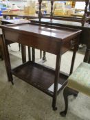 VINTAGE MAHOGANY TWO-TIER TEA TROLLEY, 73CM LONG