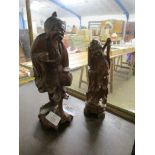 TWO WOODEN STATUES
