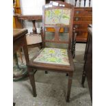 VICTORIAN BEDROOM CHAIR WITH UPHOLSTERED BACK AND SEAT