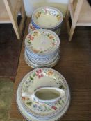 STAFFORDSHIRE TABLE WARES INCLUDING DINNER PLATES, SIDE PLATES AND BOWLS