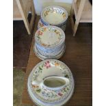 STAFFORDSHIRE TABLE WARES INCLUDING DINNER PLATES, SIDE PLATES AND BOWLS