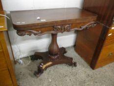 EARLY 19TH CENTURY MAHOGANY FOLD-TOP CARD TABLE, 89CM WIDE