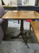 RECTANGULAR TOPPED MAHOGANY PEDESTAL TABLE, 66CM WIDE